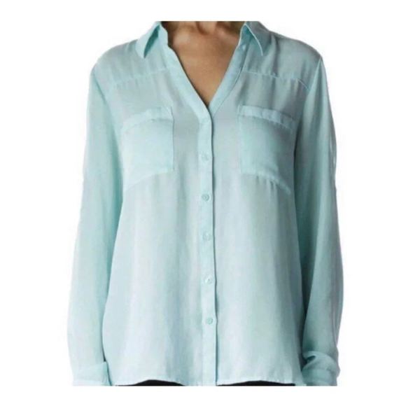 Forever 21 - Semi Sheer Seafoam Green Shirt - Picture 3 of 3
